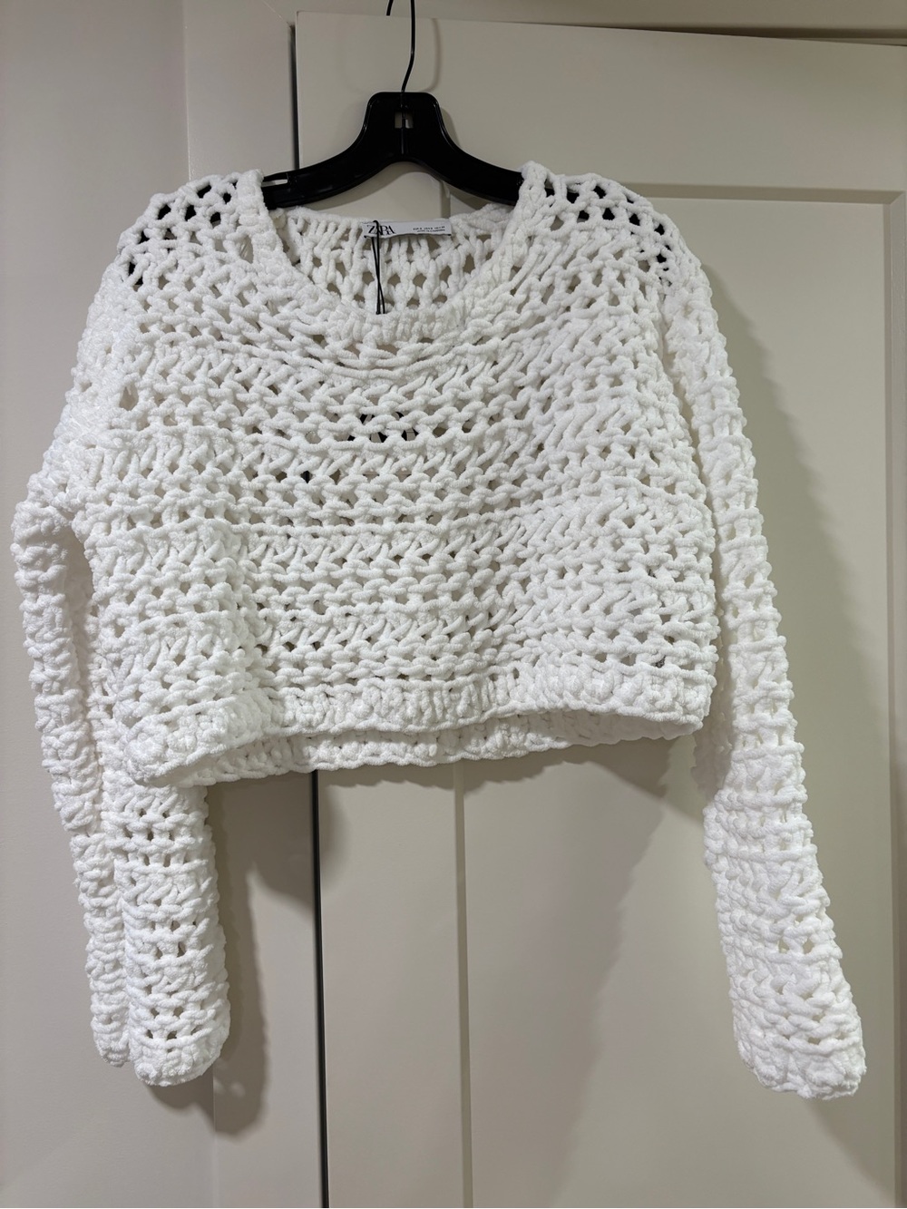 Zara CROPPED CHENILLE SWEATER NWT 0837/005/250/02